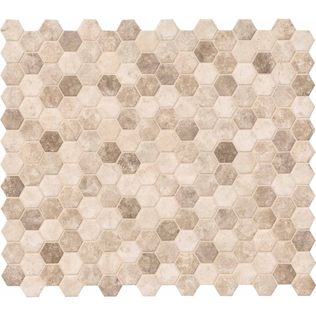 Msi Sandhills Hexagon 11.02 In. X 12.76 In. Glass Mesh-Mounted Mosaic Tile, 15PK ZOR-MD-0129